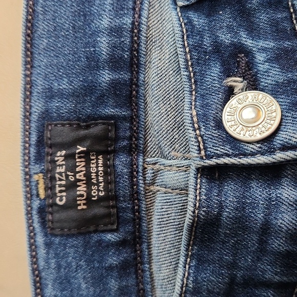 Citizens of Humanity Rocket Crop High Rise Skinny Jeans Frequency Chewed Hem - Picture 6 of 10